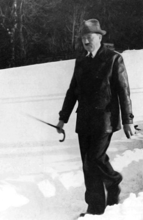 Adolf Hitler during a walk on the Obersalzberg
